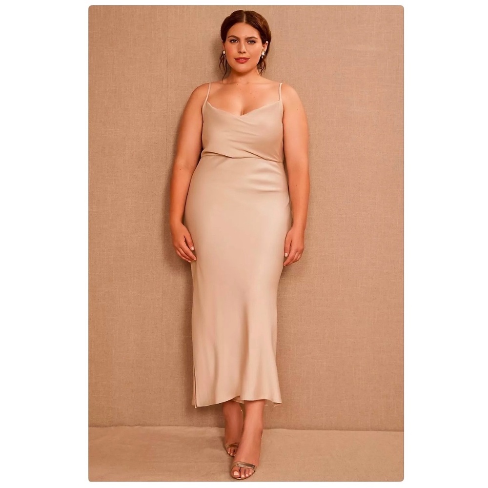 BHLDN Cali Midi Dress - Champagne